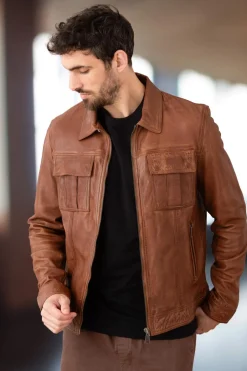 Blouson Homme Redskins Cristo Vintage Cognac