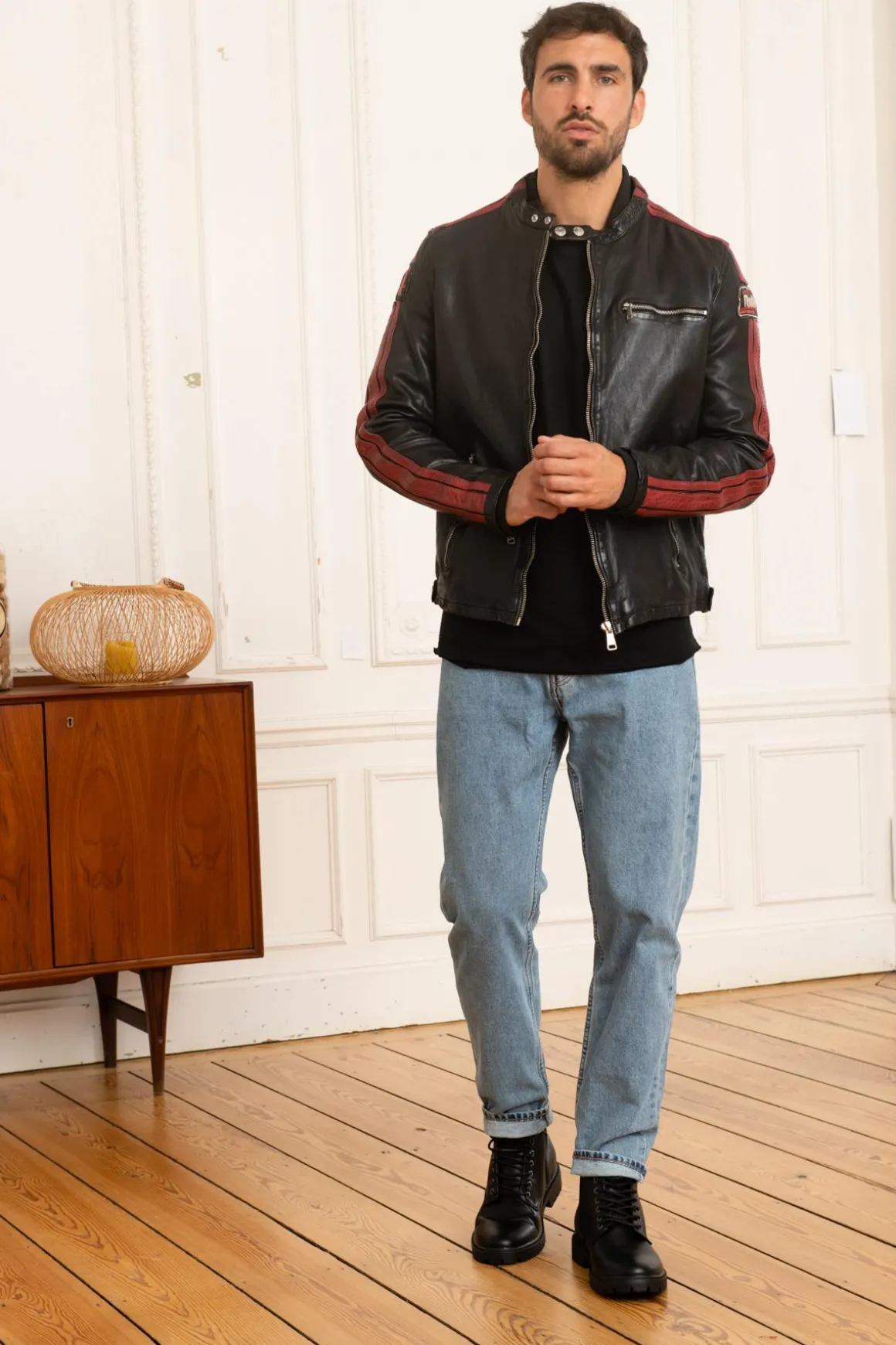Blouson Homme Redskins Deegan Barcelona Black Red