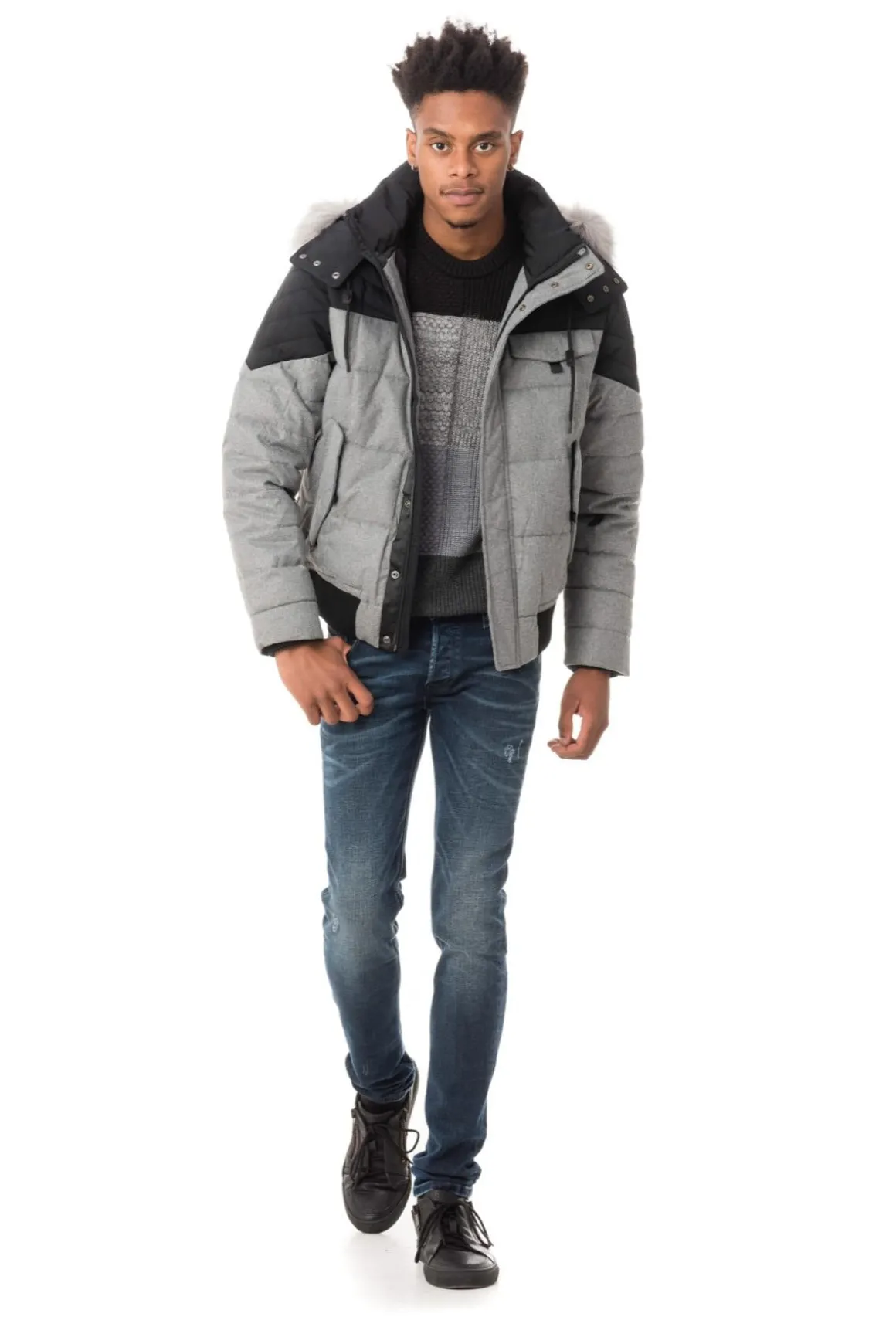 Blouson Homme Redskins Flake Grey/Black