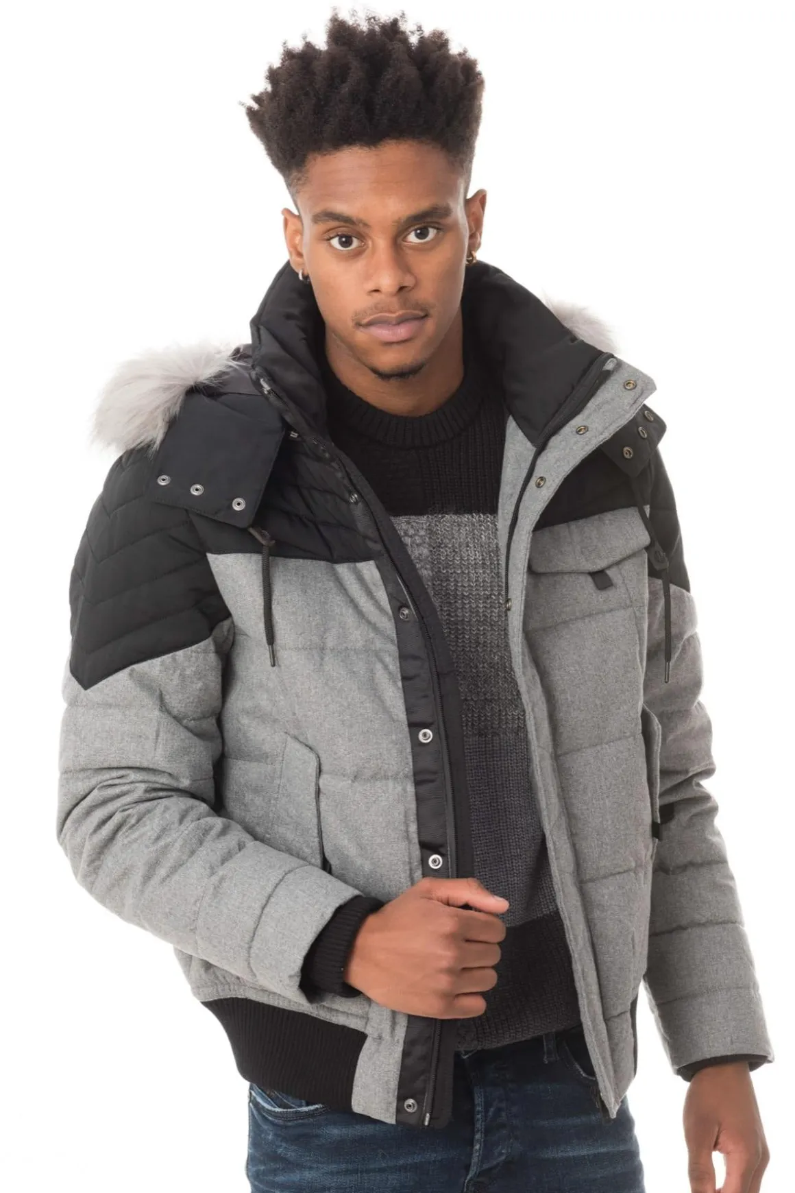 Blouson Homme Redskins Flake Grey/Black
