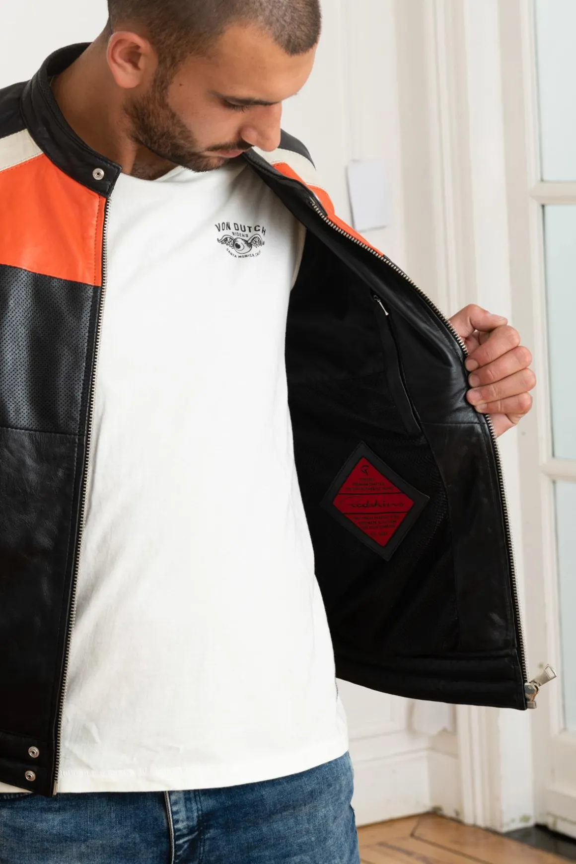 Blouson Homme Redskins Noty Tripway Black Orange White