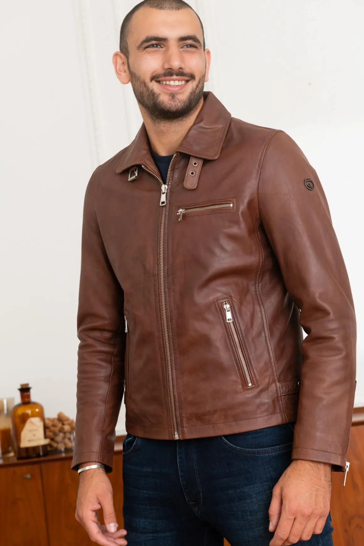 Blouson Homme Redskins Rider2 Stoner Cognac