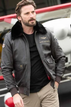 Blouson Homme Royal Air Force Berliner Dark Brown