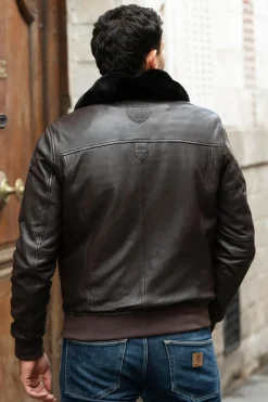 Blouson Homme Royal Air Force Vickers Dark Brown