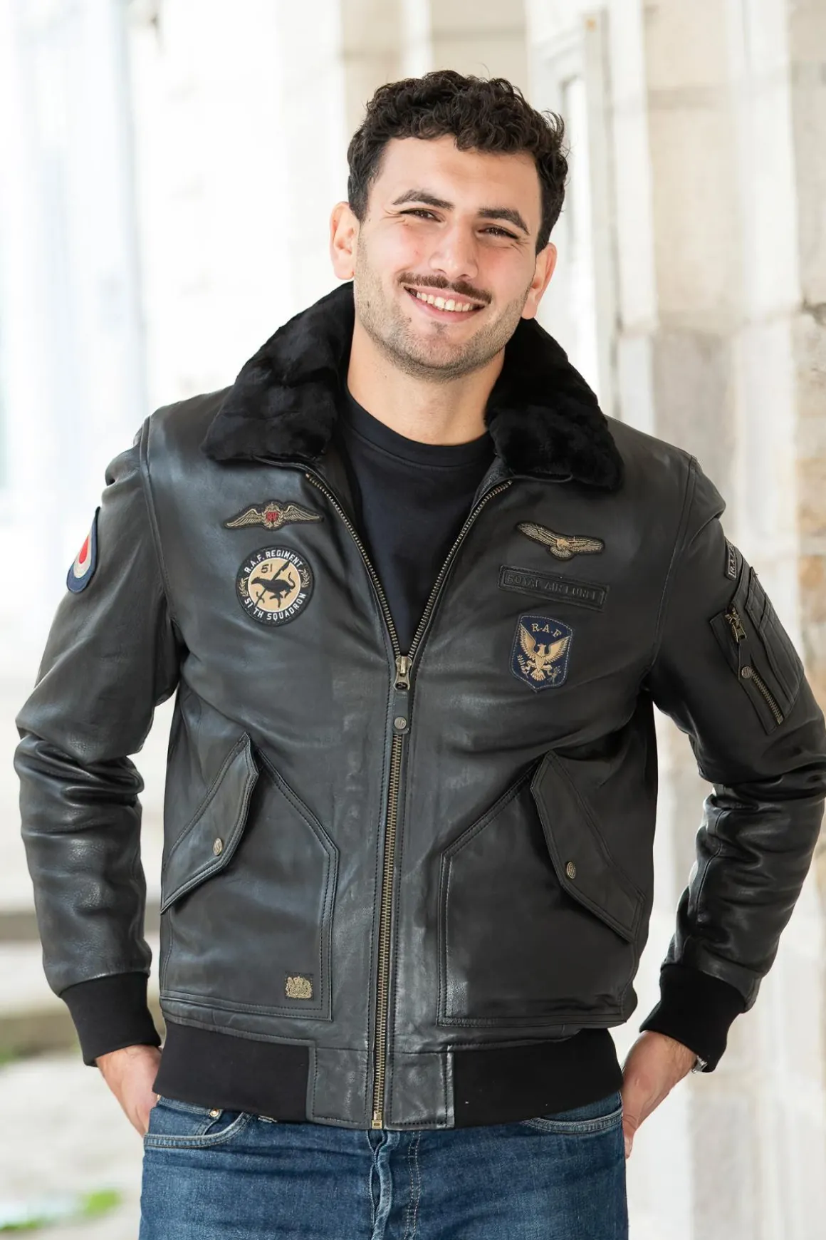 Blouson Homme Royal Air Force Vickers Black