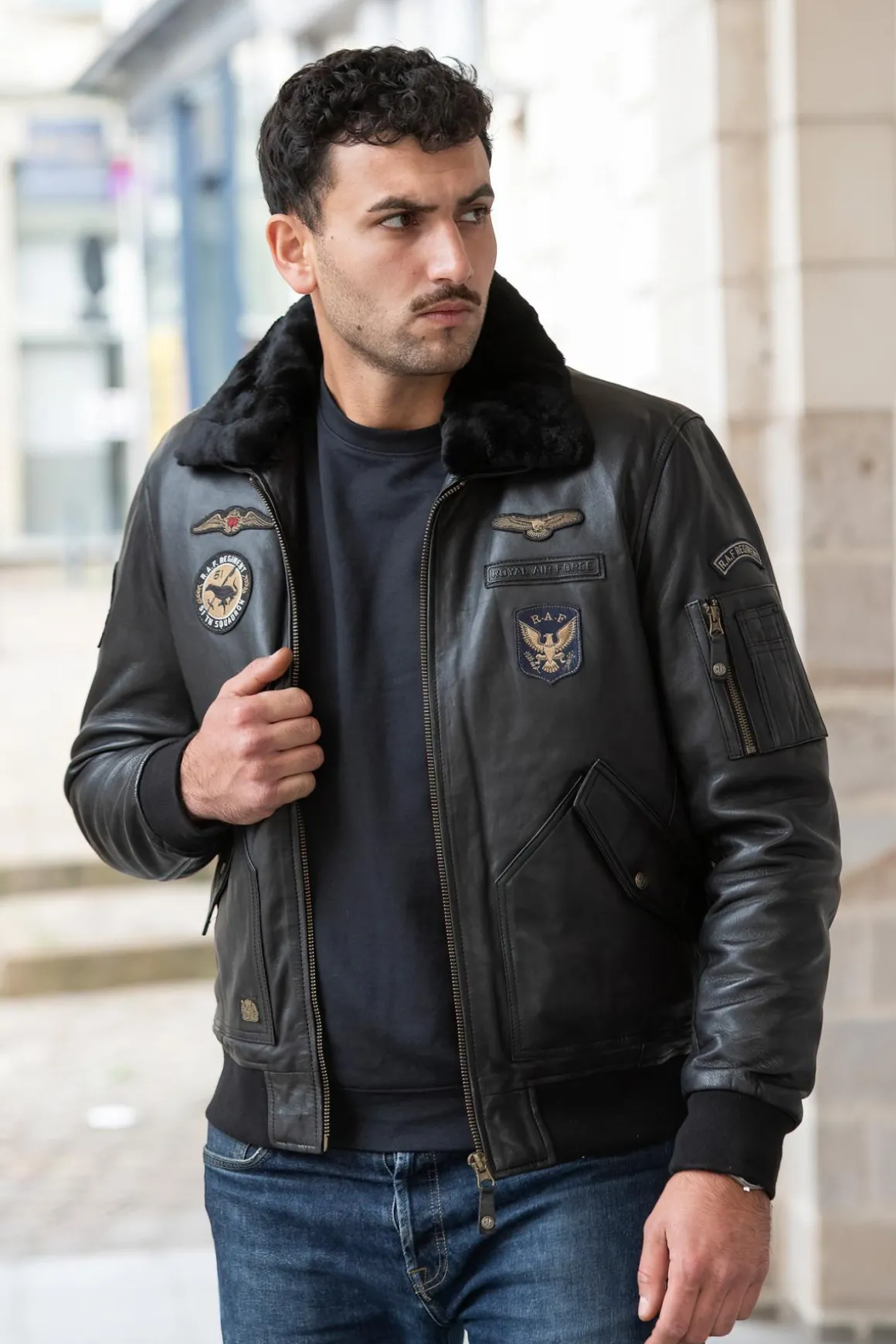 Blouson Homme Royal Air Force Vickers Black