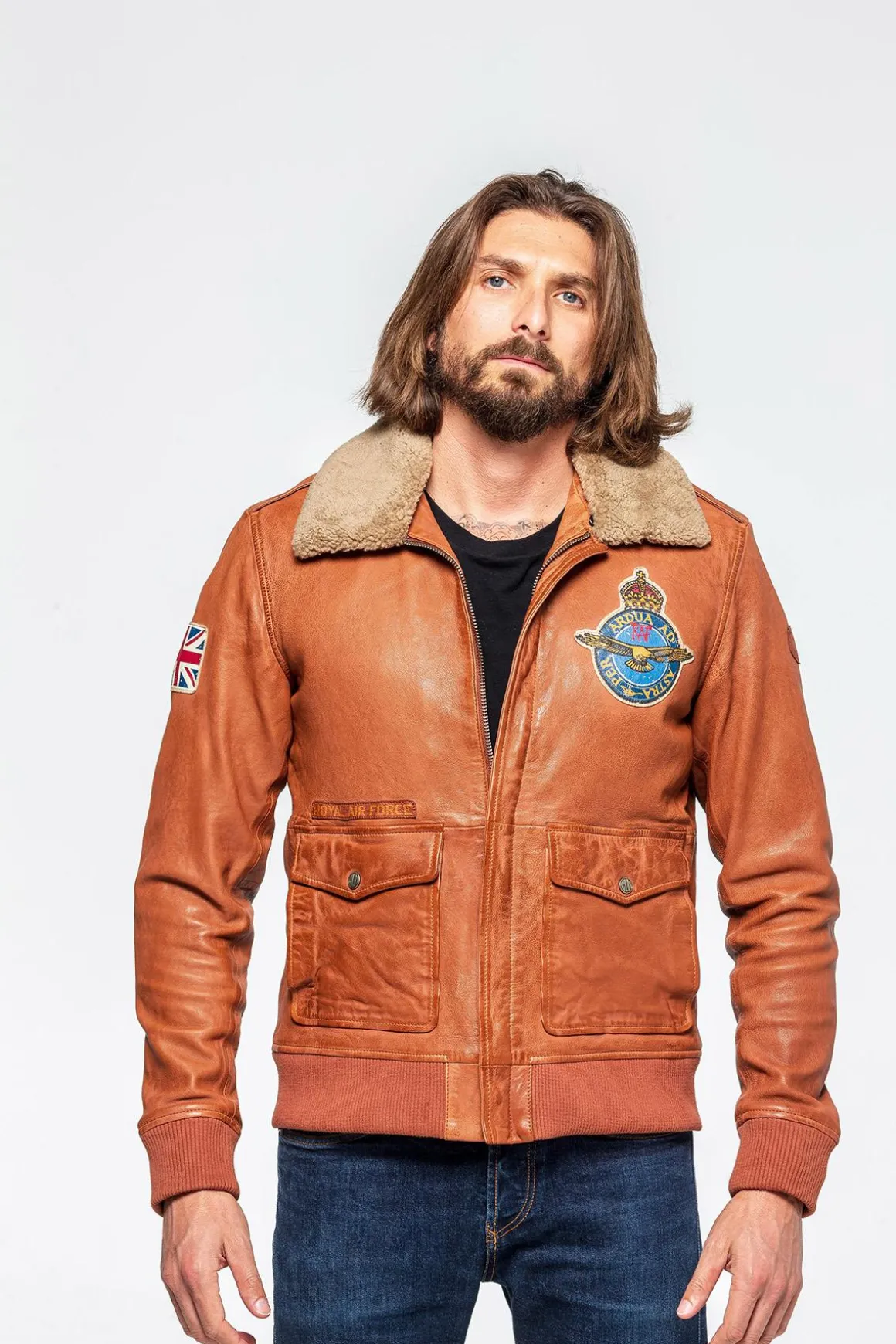Blouson Homme Royal Air Force Britten Havane