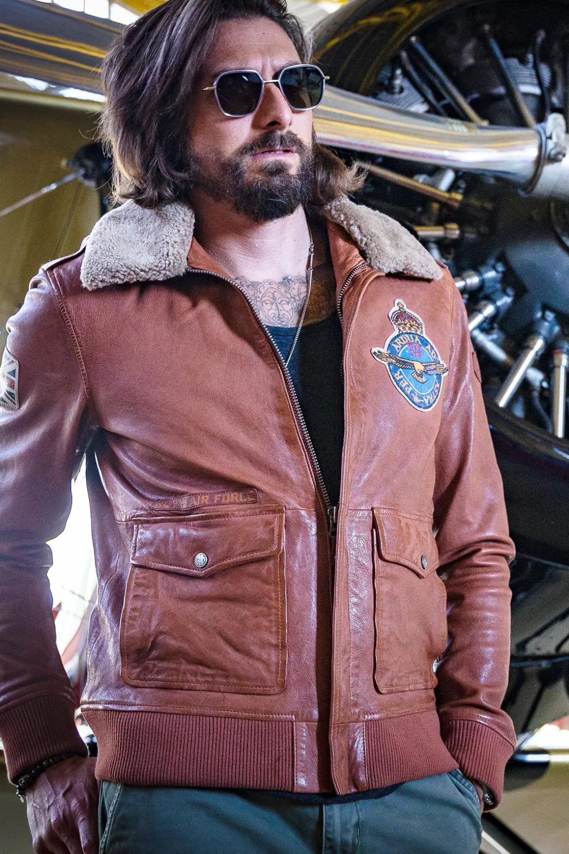 Blouson Homme Royal Air Force Britten Havane