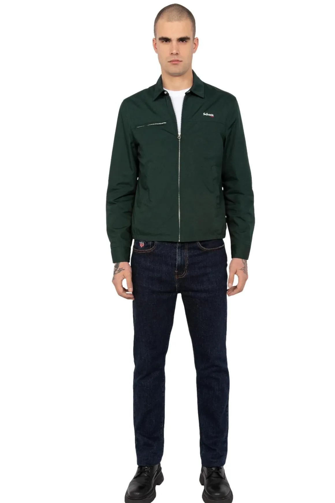 Blouson Homme Schott Cadams Dark Green