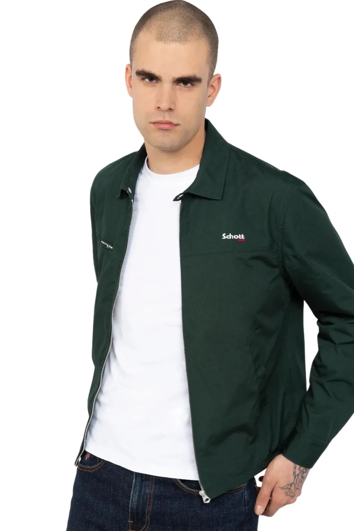 Blouson Homme Schott Cadams Dark Green