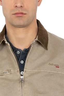 Blouson Homme Schott Cadamswash Taupe