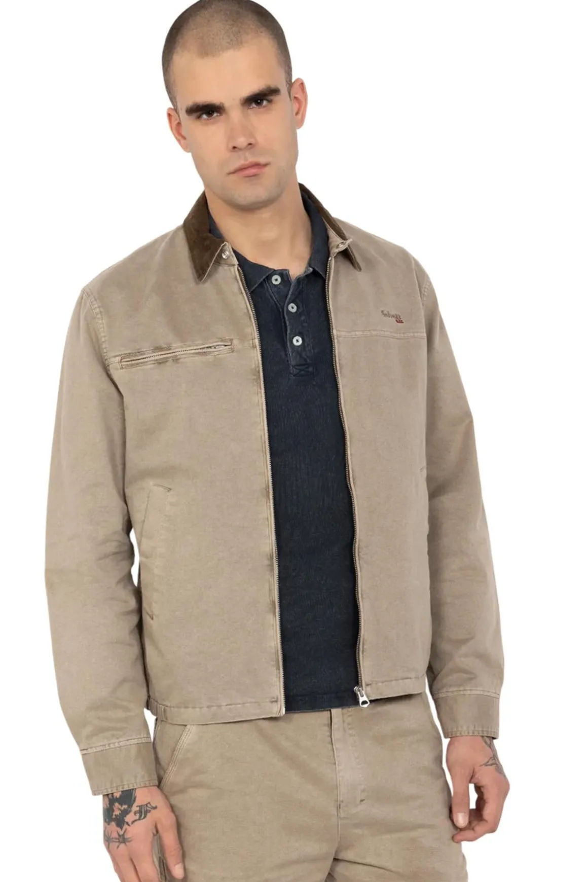 Blouson Homme Schott Cadamswash Taupe
