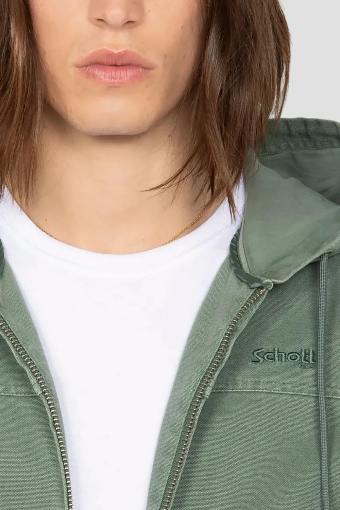 Blouson Homme Schott Caden Smoke Green