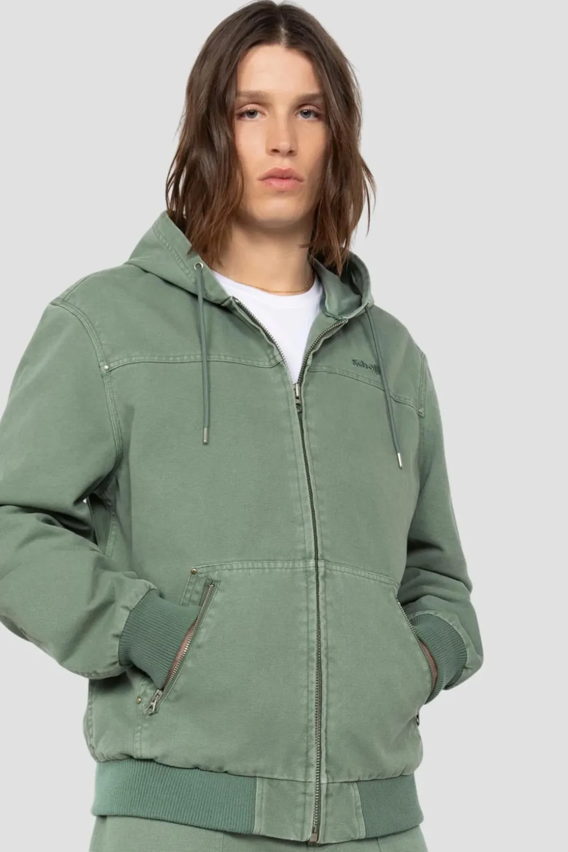 Blouson Homme Schott Caden Smoke Green