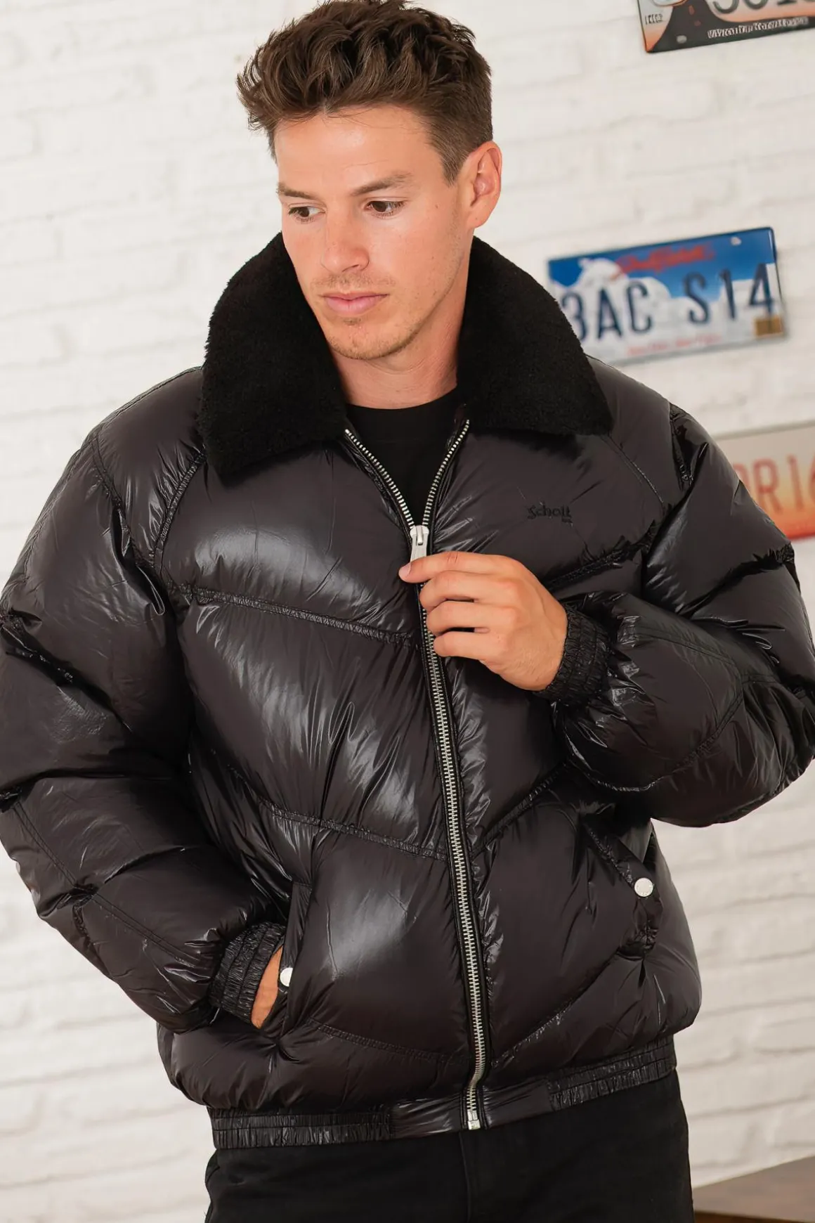 Blouson Homme Schott Collin Black