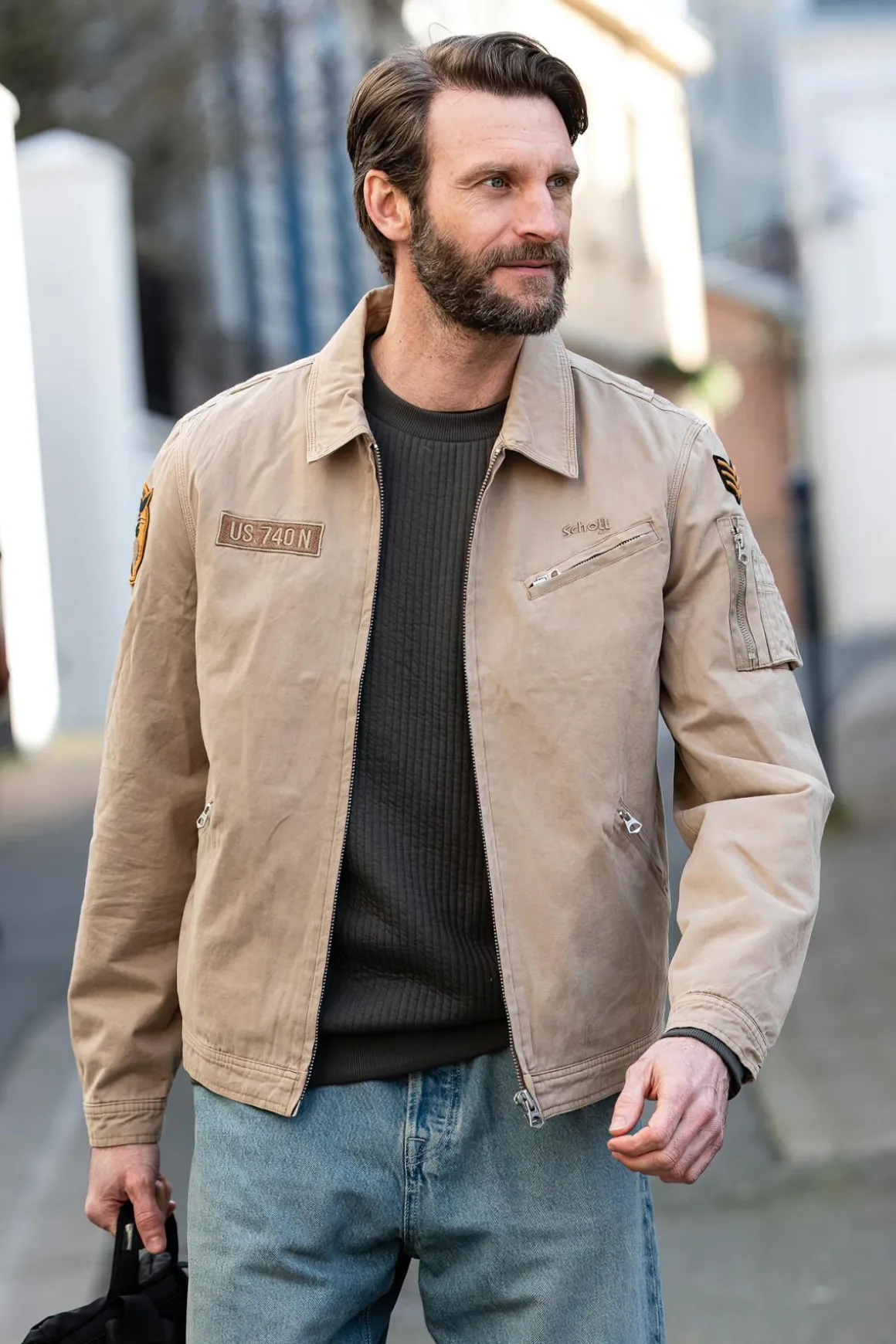 Blouson Homme Schott Dallin Taupe