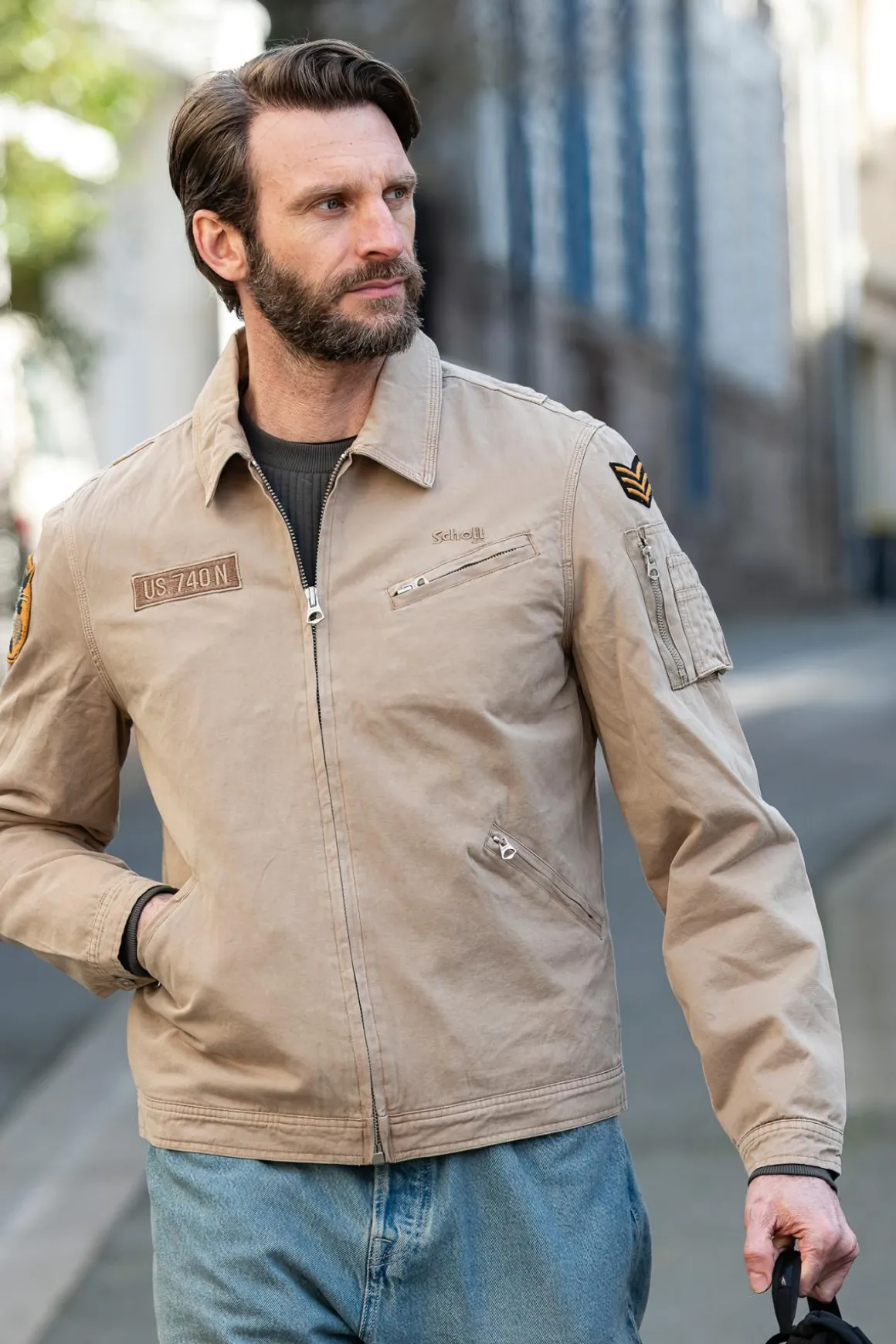 Blouson Homme Schott Dallin Taupe