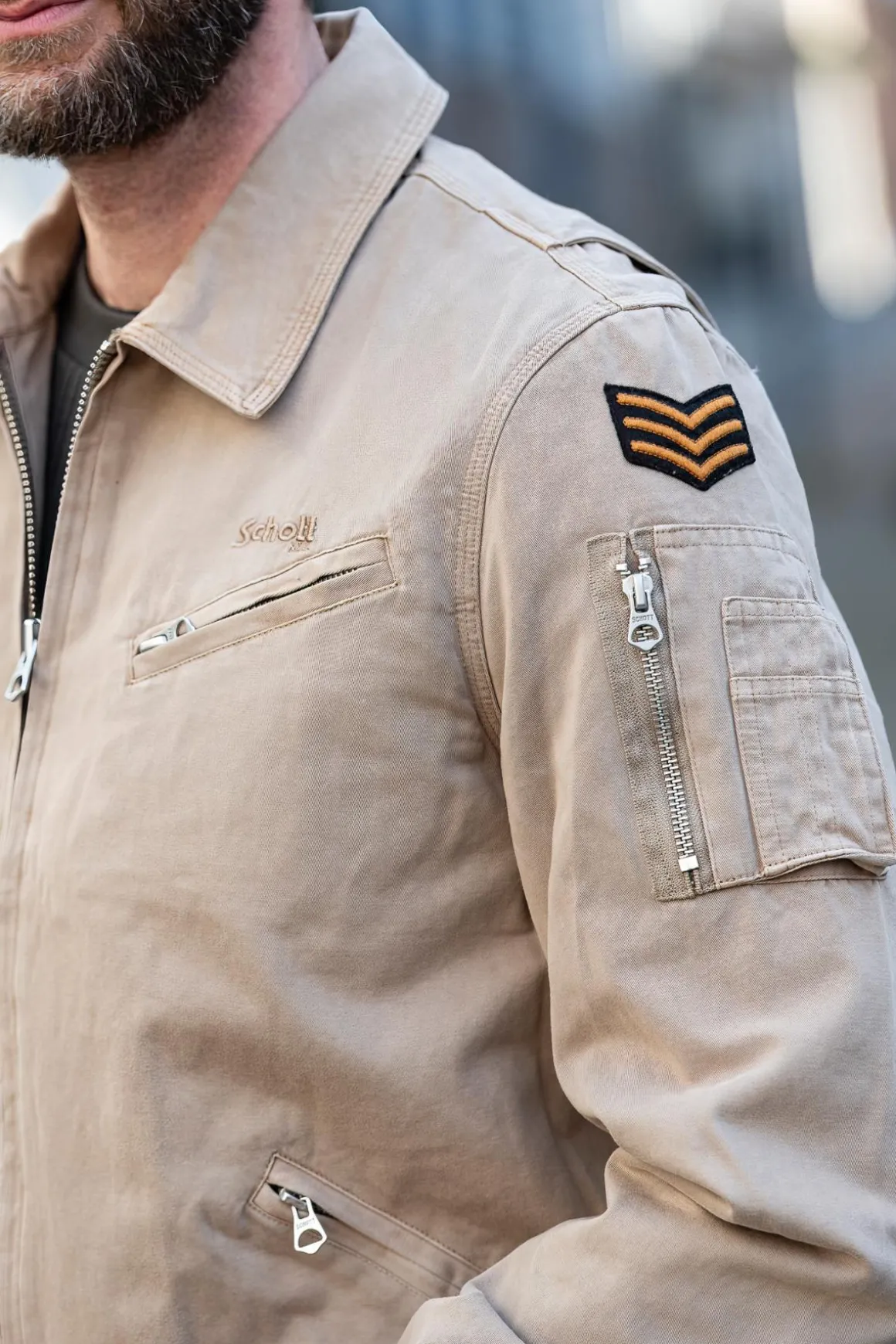 Blouson Homme Schott Dallin Taupe