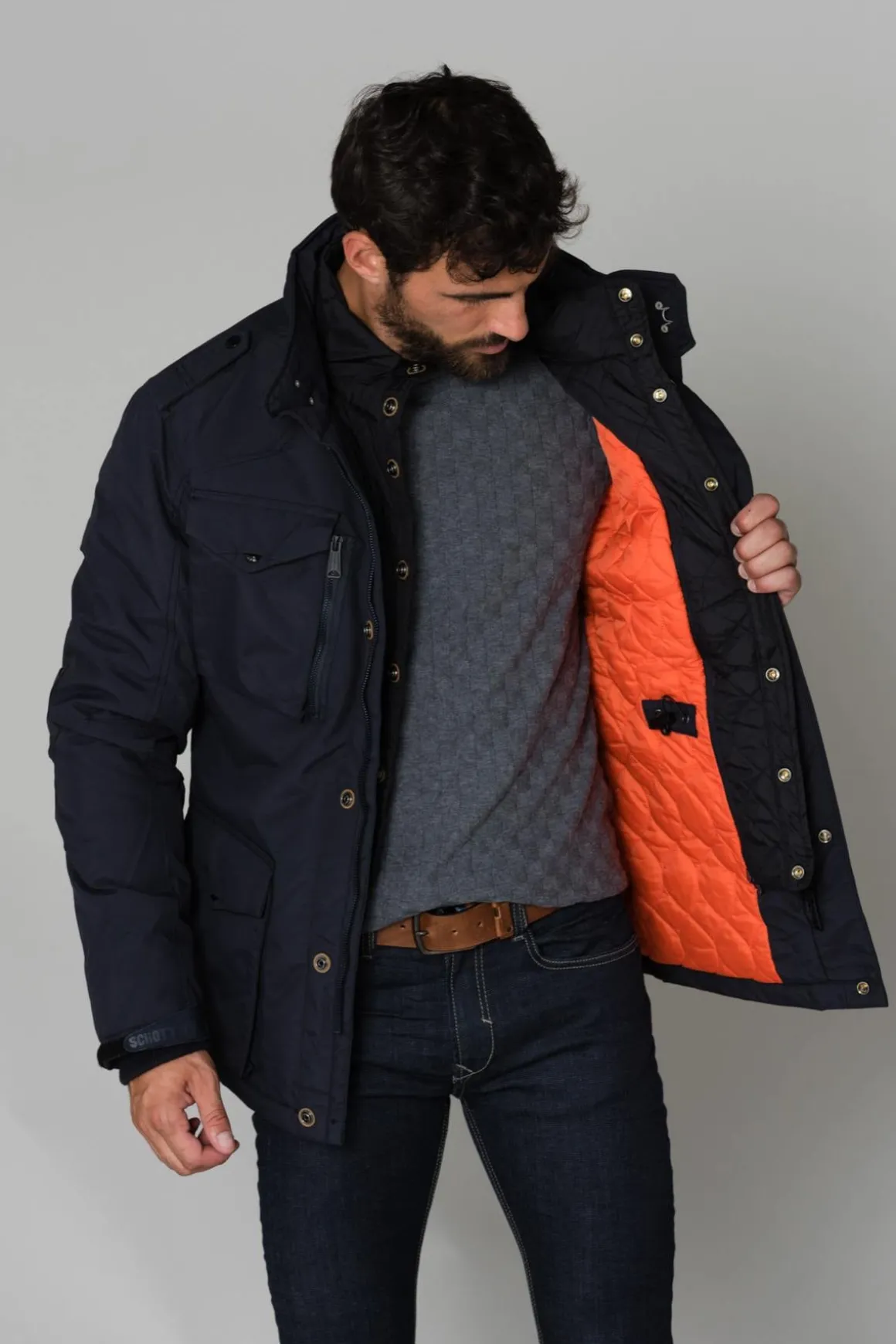 Blouson Homme Schott Field Navy