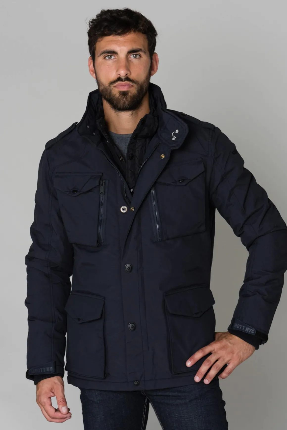 Blouson Homme Schott Field Navy