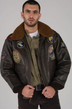 Blouson Homme Schott G1Tg Brown