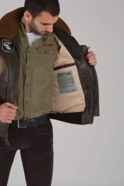 Blouson Homme Schott G1Tg Brown