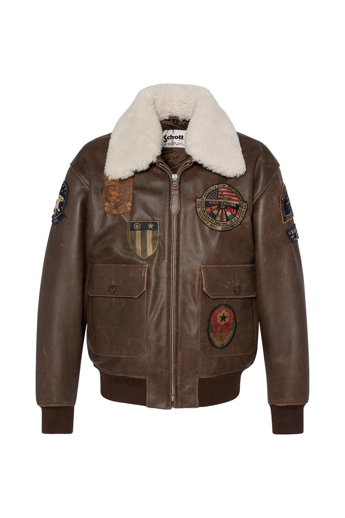 Blouson Homme Schott Lcaviatorbd Marron