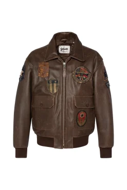 Blouson Homme Schott Lcaviatorbd Marron