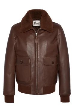 Blouson Homme Schott Lcaviation24 Brown