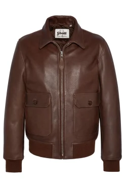 Blouson Homme Schott Lcaviation24 Brown