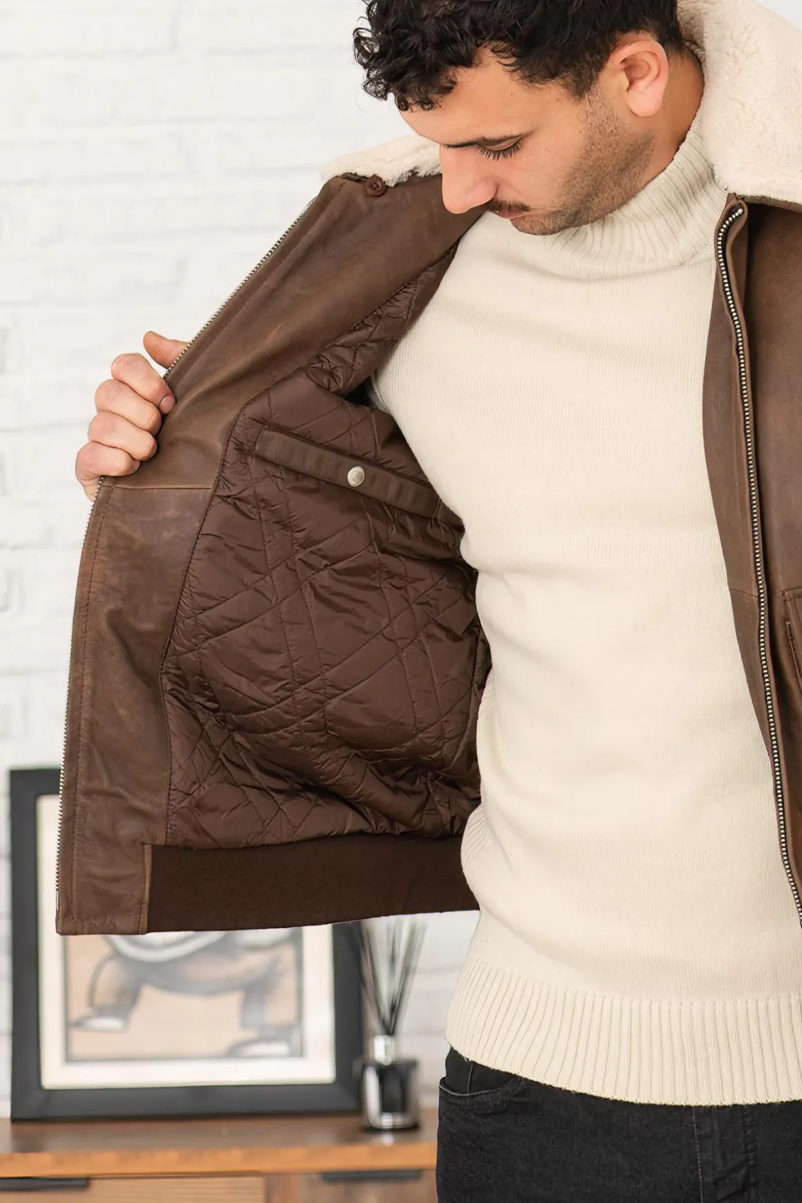 Blouson Homme Schott Lcaviators25 Ant.brown