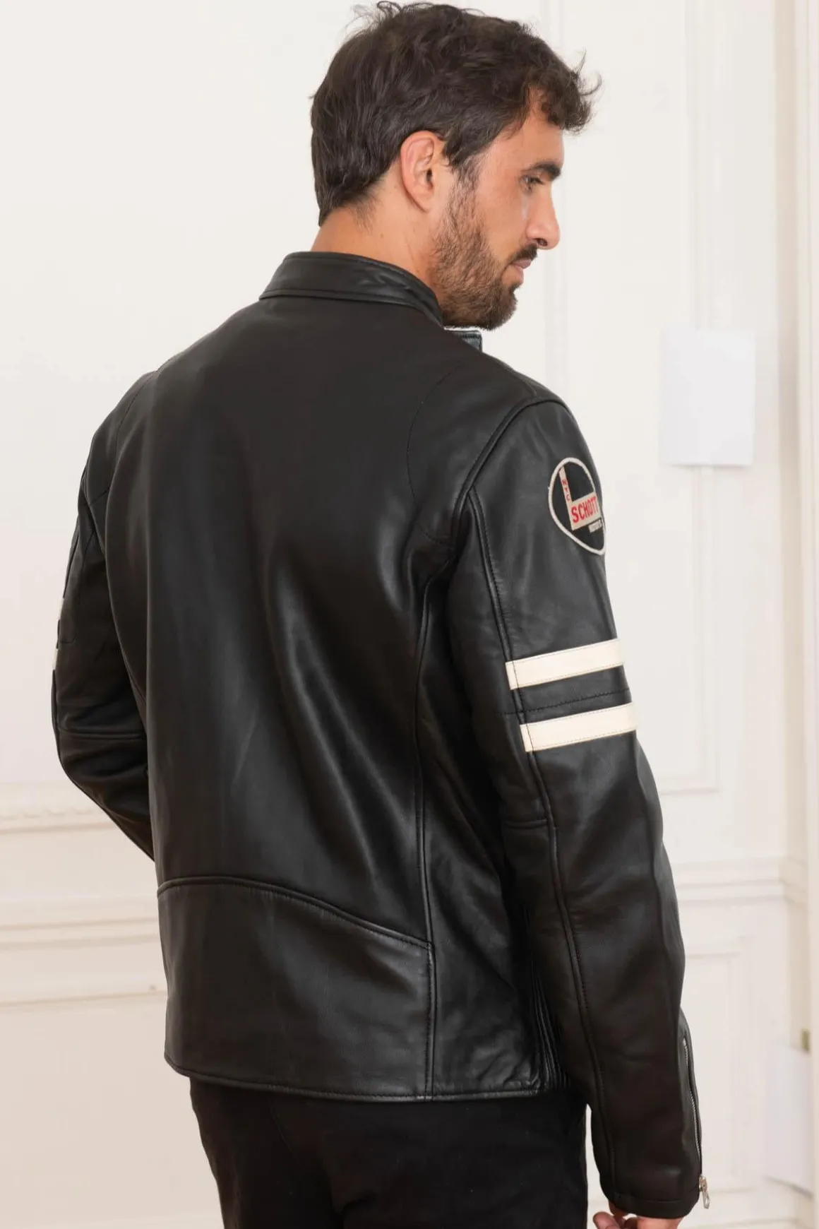 Blouson Homme Schott Lcbikerbadge Black