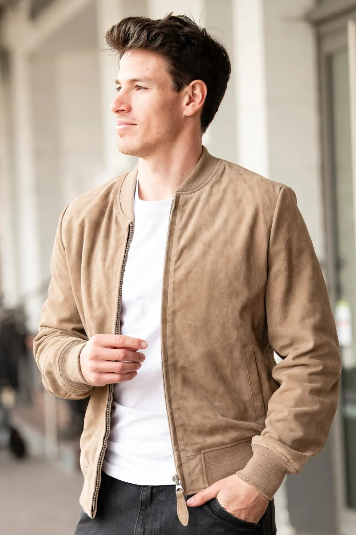 Blouson Homme Schott Lc300 Dark Beige