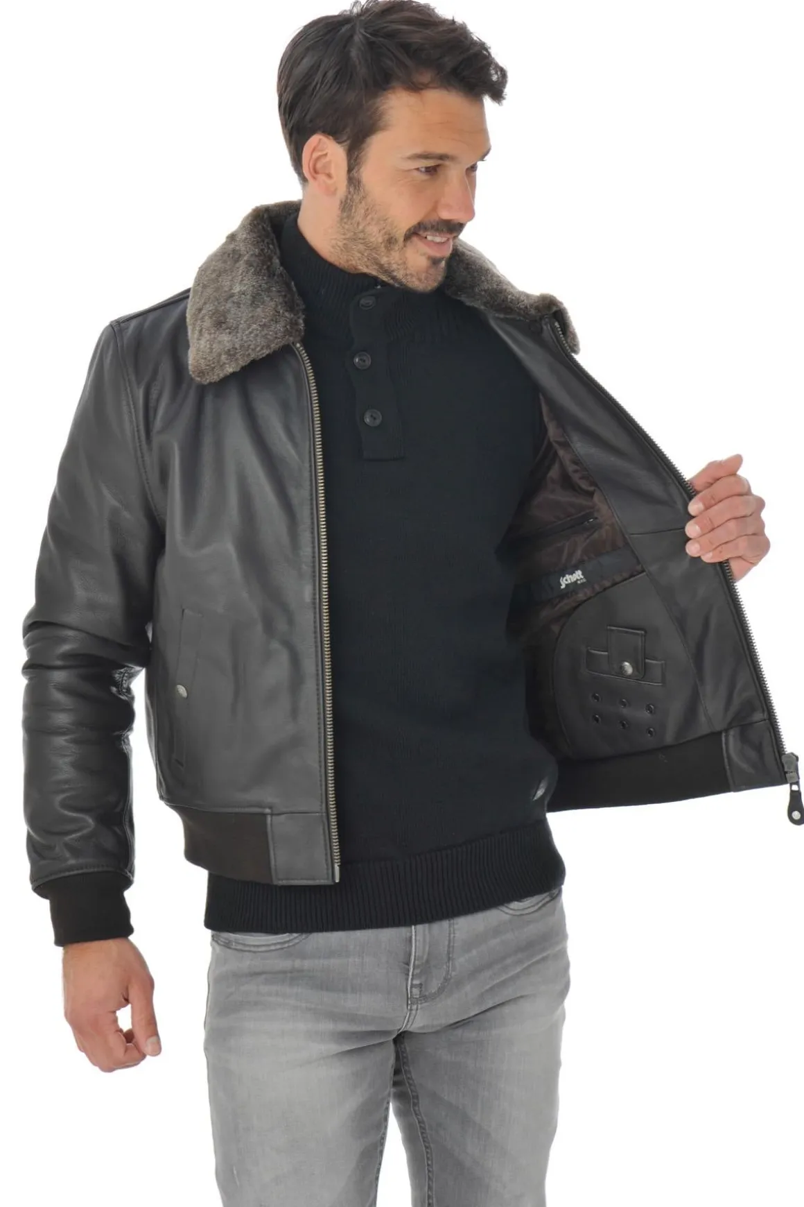 Blouson Homme Schott Lc930D Brown