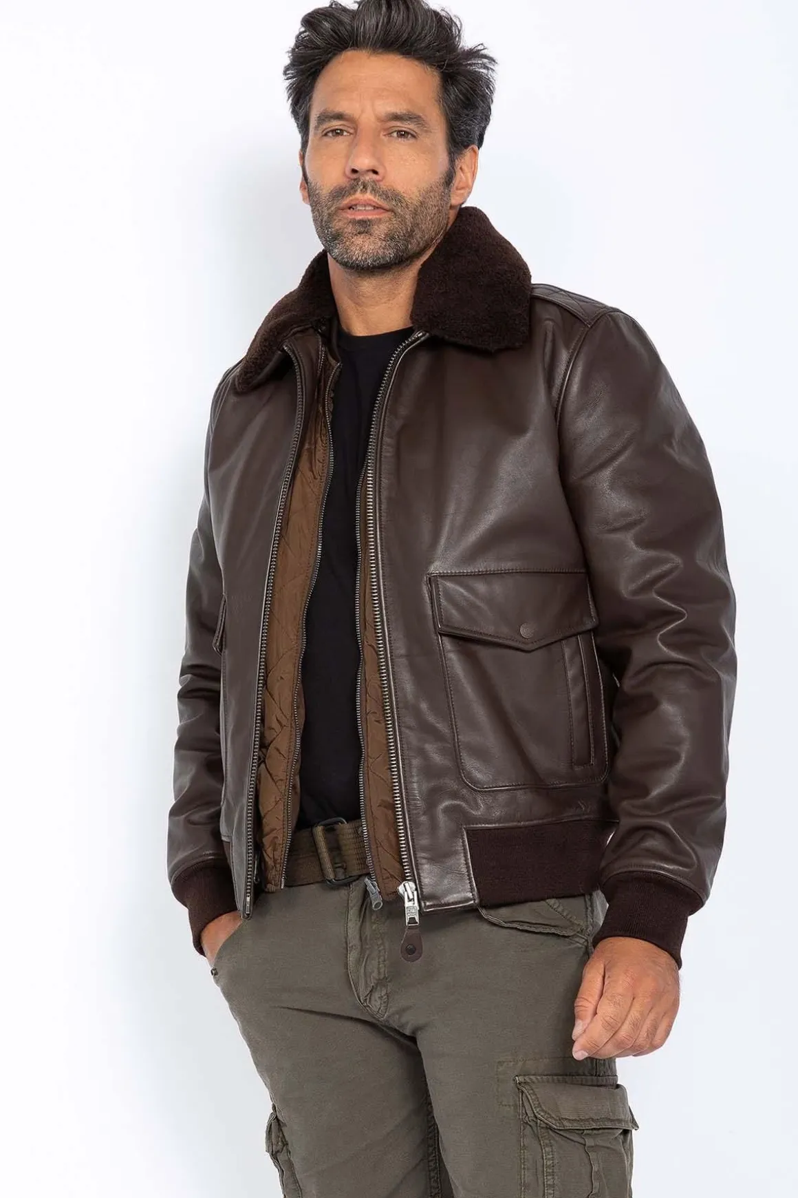 Blouson Homme Schott Lcflyw22 Brown