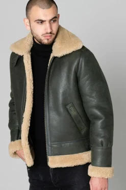 Blouson Homme Schott Lc1259 Kaki/Beige