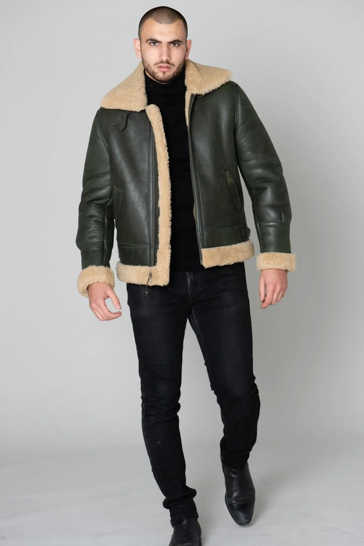 Blouson Homme Schott Lc1259 Kaki/Beige