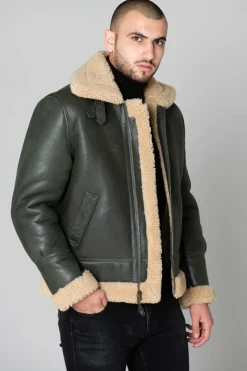 Blouson Homme Schott Lc1259 Kaki/Beige