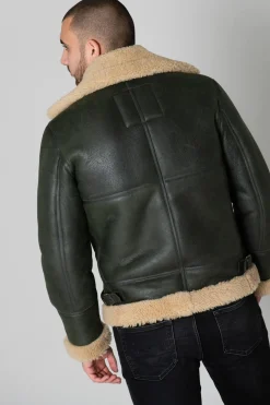 Blouson Homme Schott Lc1259 Kaki/Beige