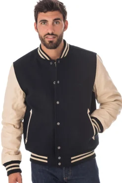 Blouson Homme Schott Lc8705 Marine/Beige