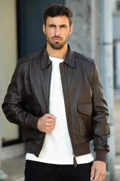 Blouson Homme Schott Lcraf Brown