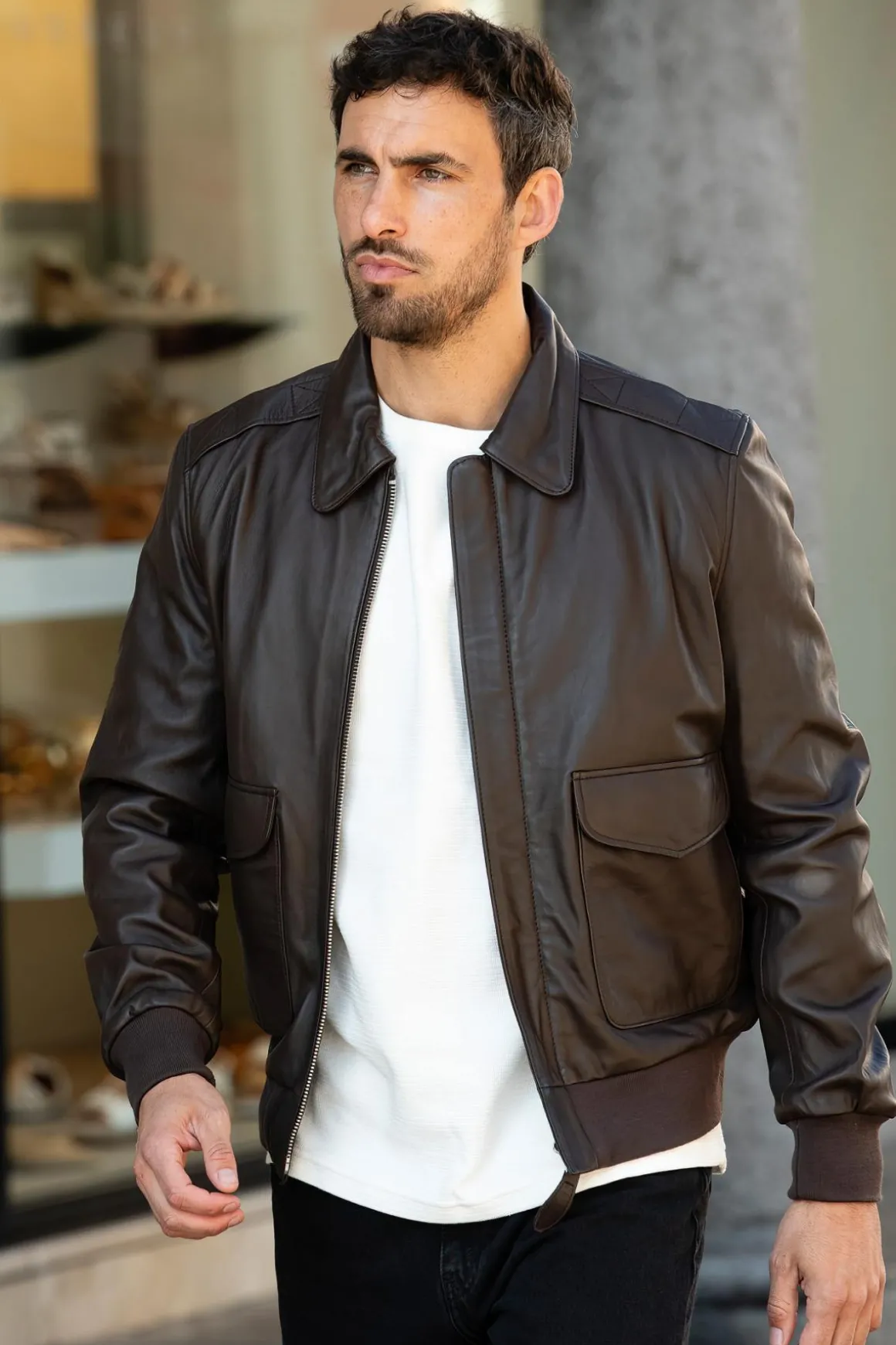 Blouson Homme Schott Lcraf Brown