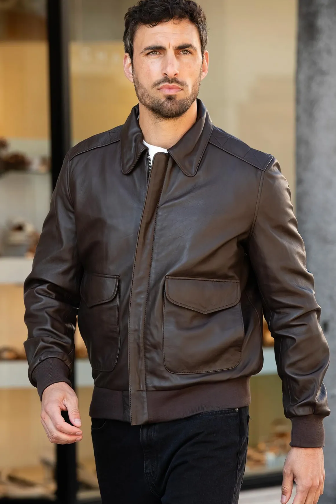 Blouson Homme Schott Lcraf Brown