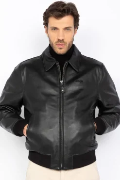Blouson Homme Schott Lc5100Rib Black