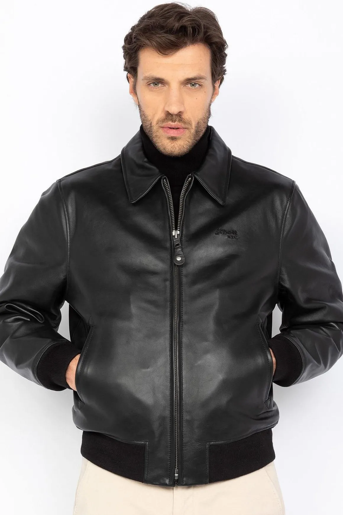 Blouson Homme Schott Lc5100Rib Black