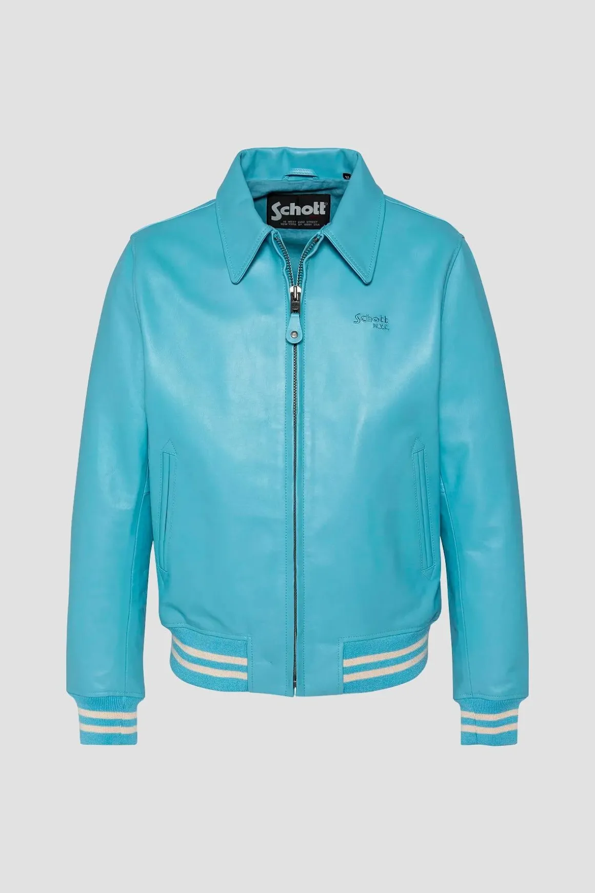 Blouson Homme Schott Lc5100Stripe Sky/ Ecru