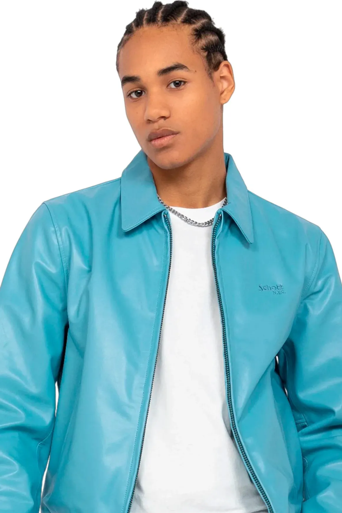 Blouson Homme Schott Lc5100Stripe Sky/ Ecru