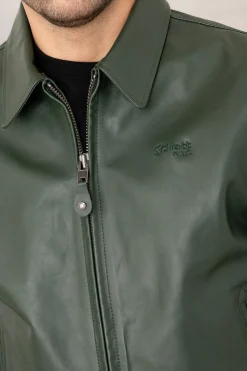 Blouson Homme Schott Lc5100 Stripe Green / Off White