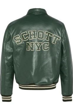 Blouson Homme Schott Lc5100 Stripe Green / Off White