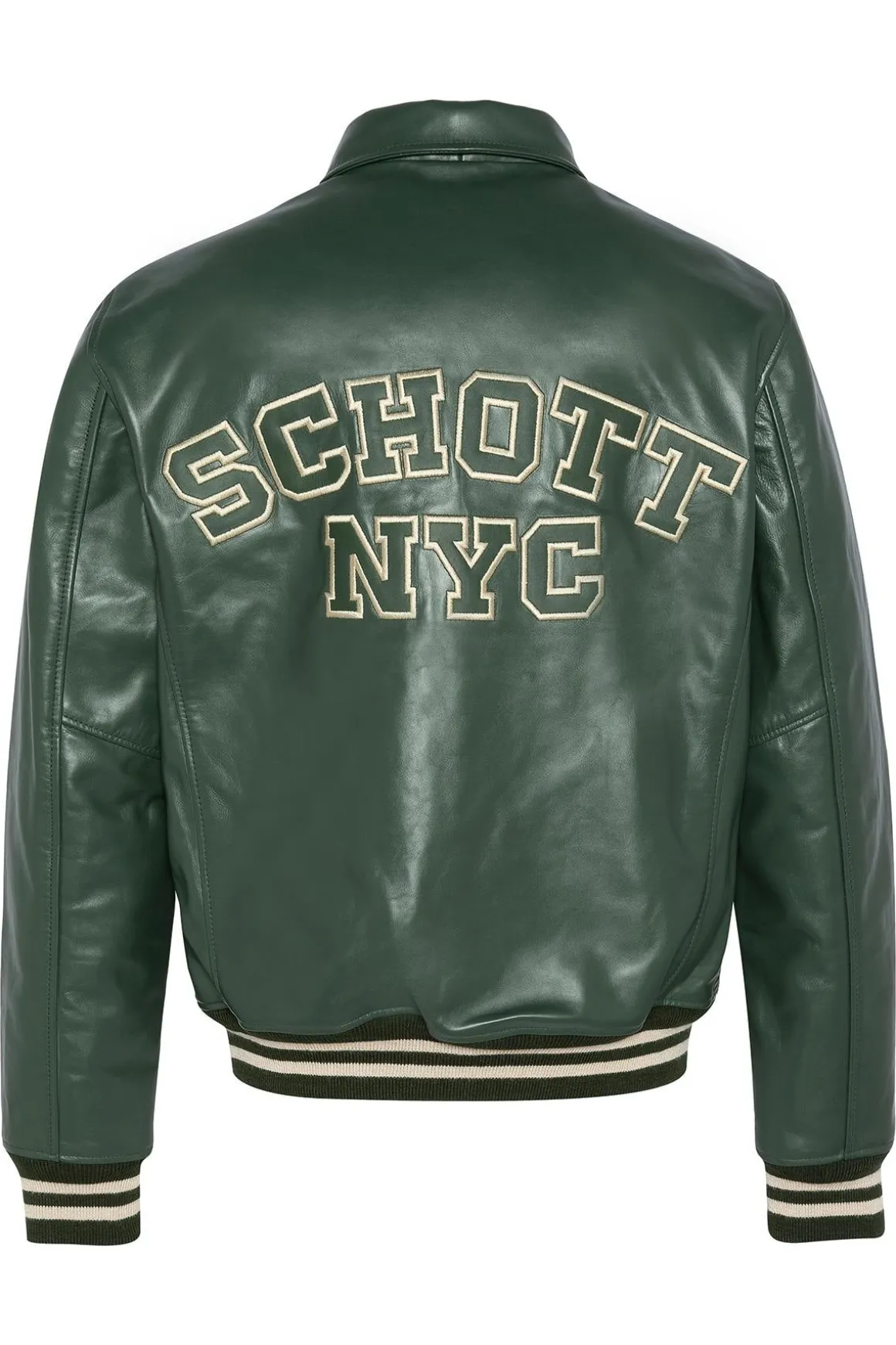 Blouson Homme Schott Lc5100 Stripe Green / Off White